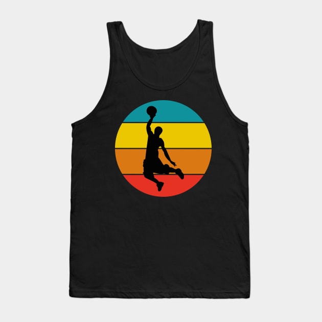 Playing Mens Basketball Retro Sunset Silhouette Tank Top by MOP tees